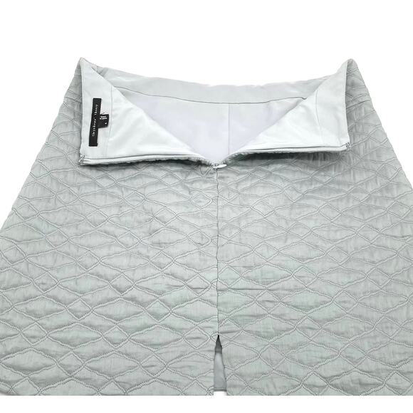 Thyskens Theory‎ Seedo Quilted Skirt A-line Ice Gray Blue Preppy Minimal Women 6 - Picture 8 of 13